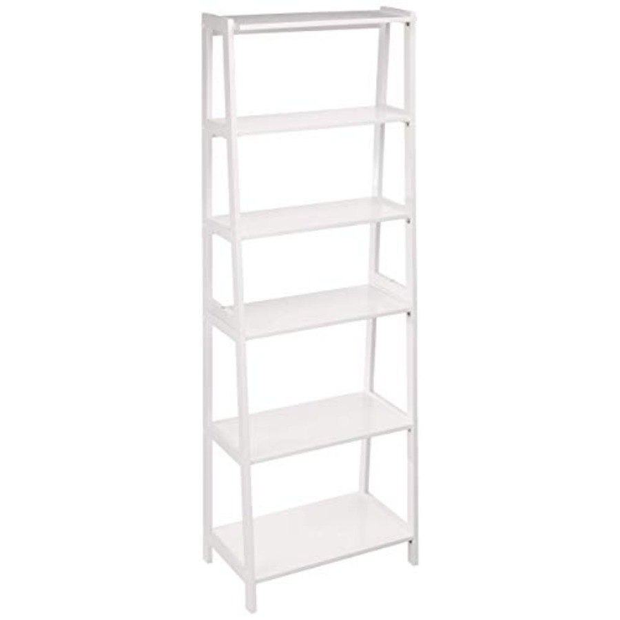 S&S Watches & Jewelry Ho Chi Minh - 5-Tier Sturdy Rubberwood Ladder Bookshelf Freestanding