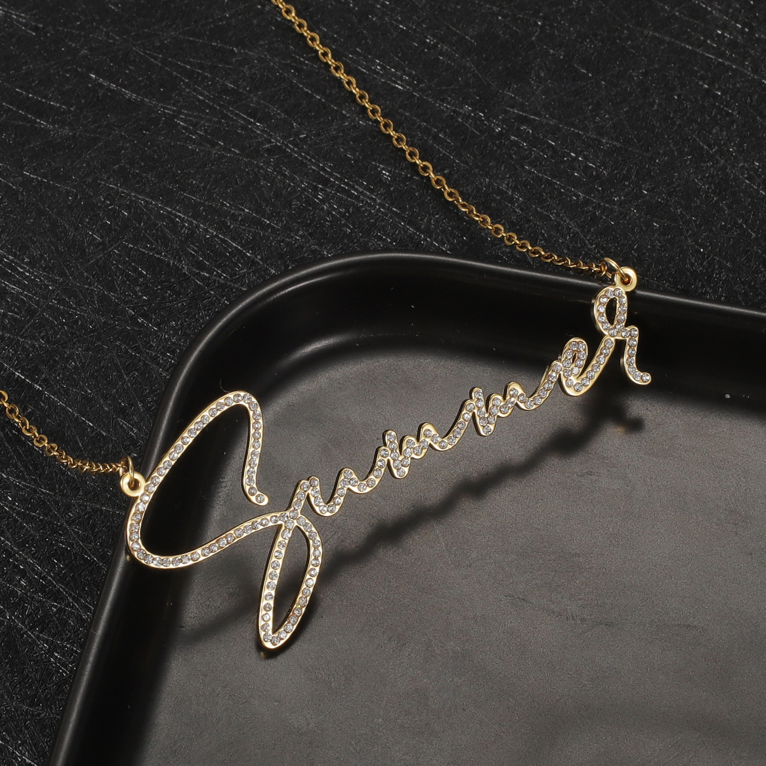 Crystal Choker Necklace - Qitian Custom Diamond Name Necklace Personalized