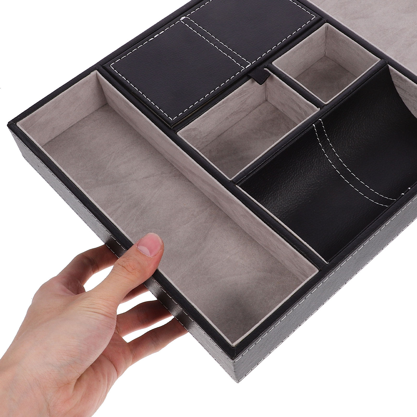 Jewelry Watches & Accessories - Multi-Grid Jewelry Storage Case PU Lint