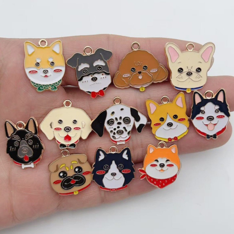 Jewelry & Watches Vitopoulos Reviews - 12pcs cartoon pet spotted dog alloy
