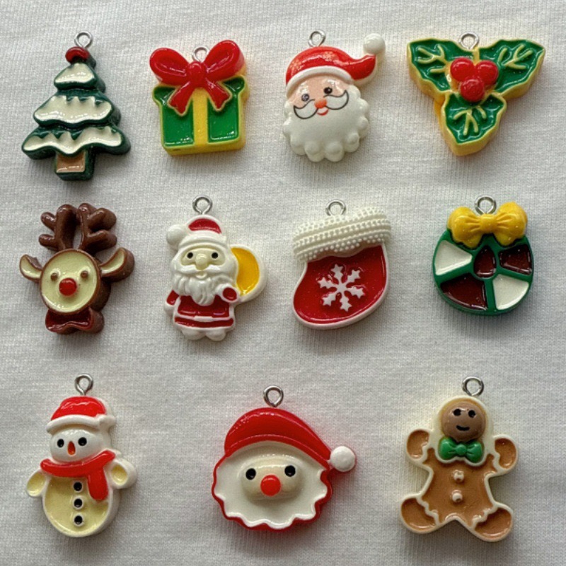 Jewelry & Watches Vitopoulos Reviews - 10pcs Christmas Cartoon Series Resin Pendant