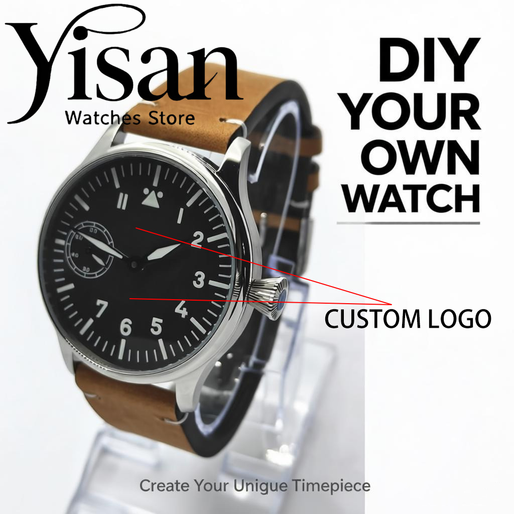 Leather Bracelet - Custom watch 42mmST 3600 manual winding