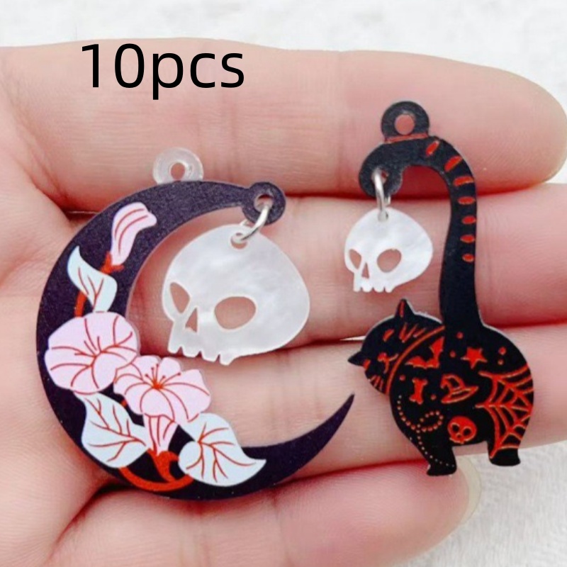 10pcs Halloween Acrylic Ghost  - Jewelry & Watches Vitopoulos Reviews recension och pris