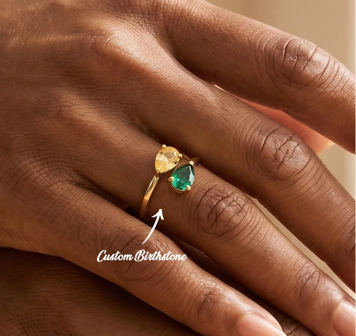 Lateefah customized staggered  - Birthstone Ring Set recension och pris