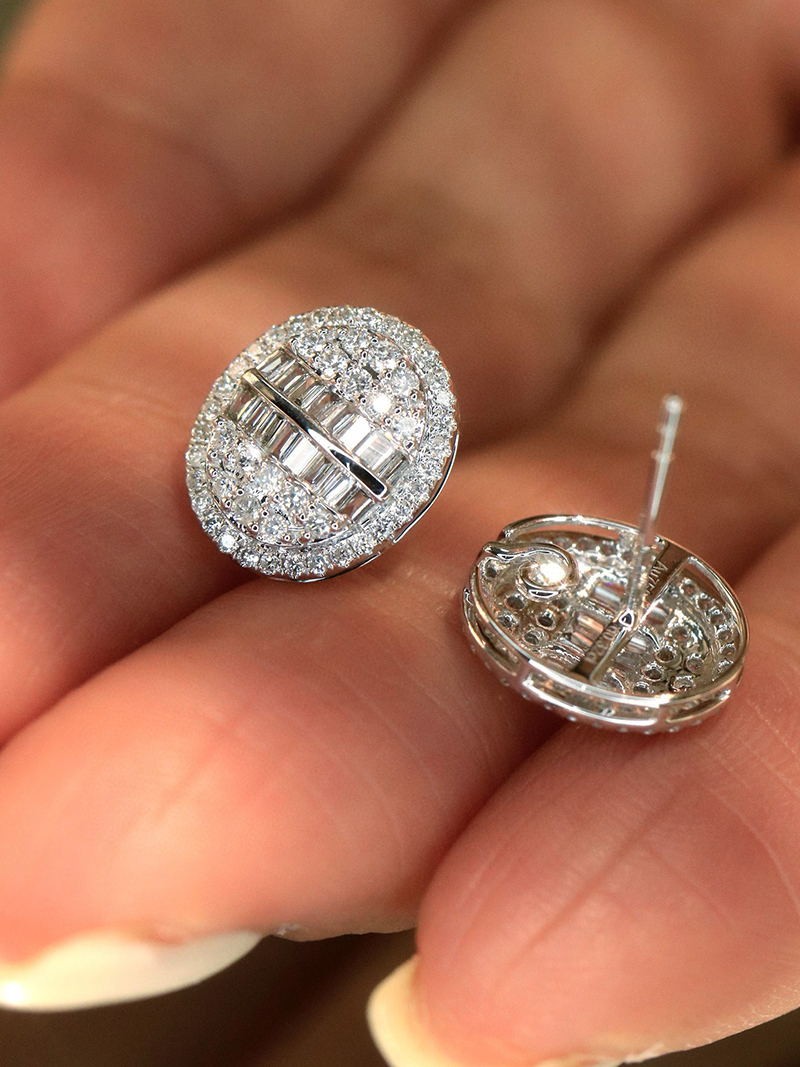 LUOWEND 100% 18K White Gold Ea - Diamond Stud Earrings recension och pris