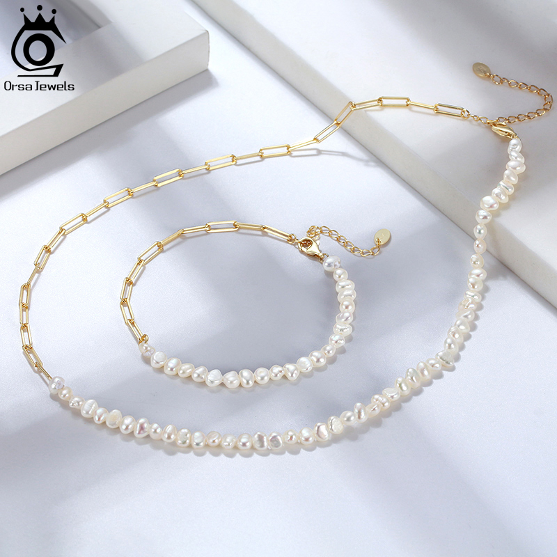 ORSA JEWELS Half Pearl Chain C - Crystal Choker Necklace recension och pris