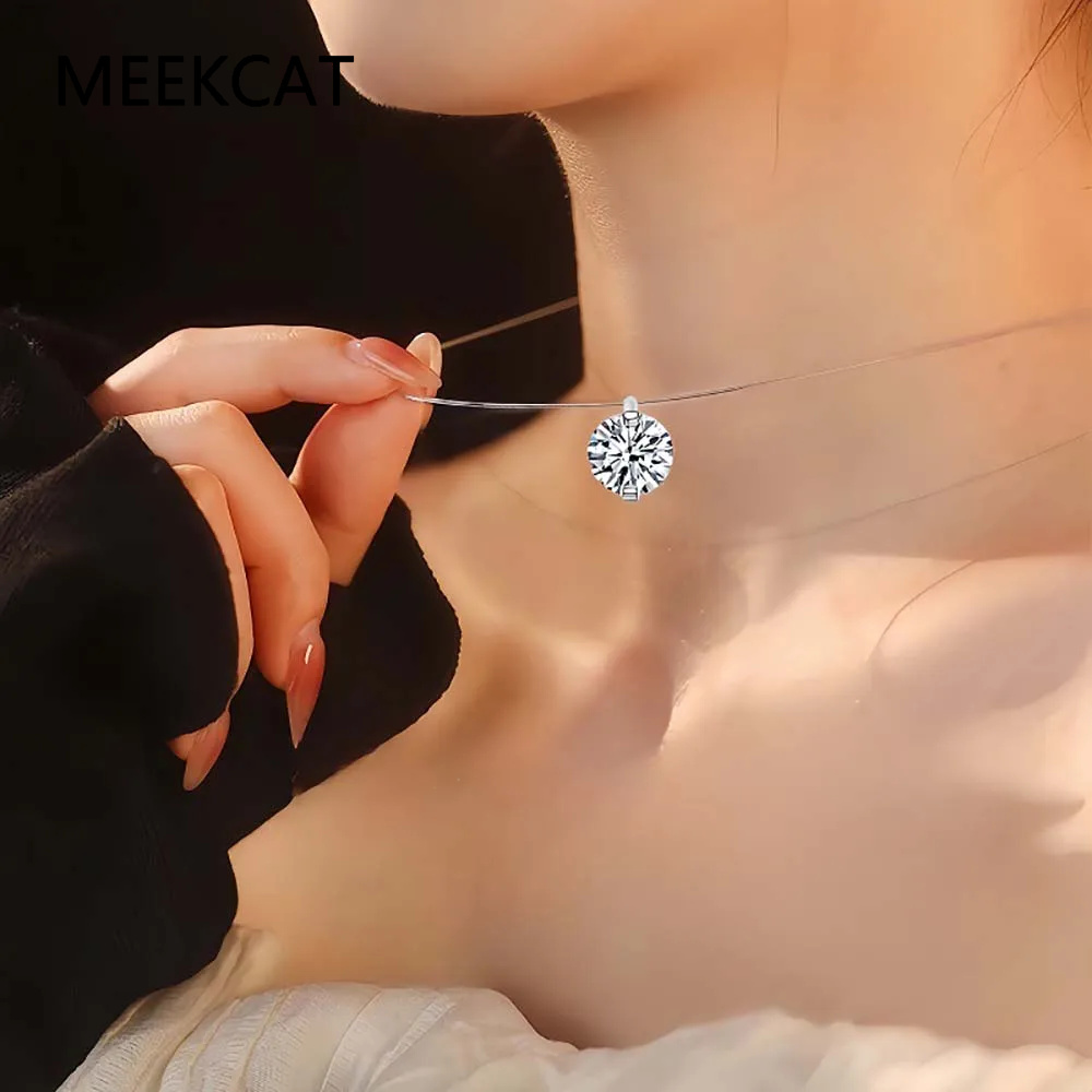 0.5-5CT Moissanite Pendant Nec - Crystal Choker Necklace recension och pris