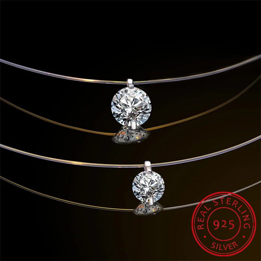 0.5-5CT Moissanite Pendant Nec - Crystal Choker Necklace recension och pris