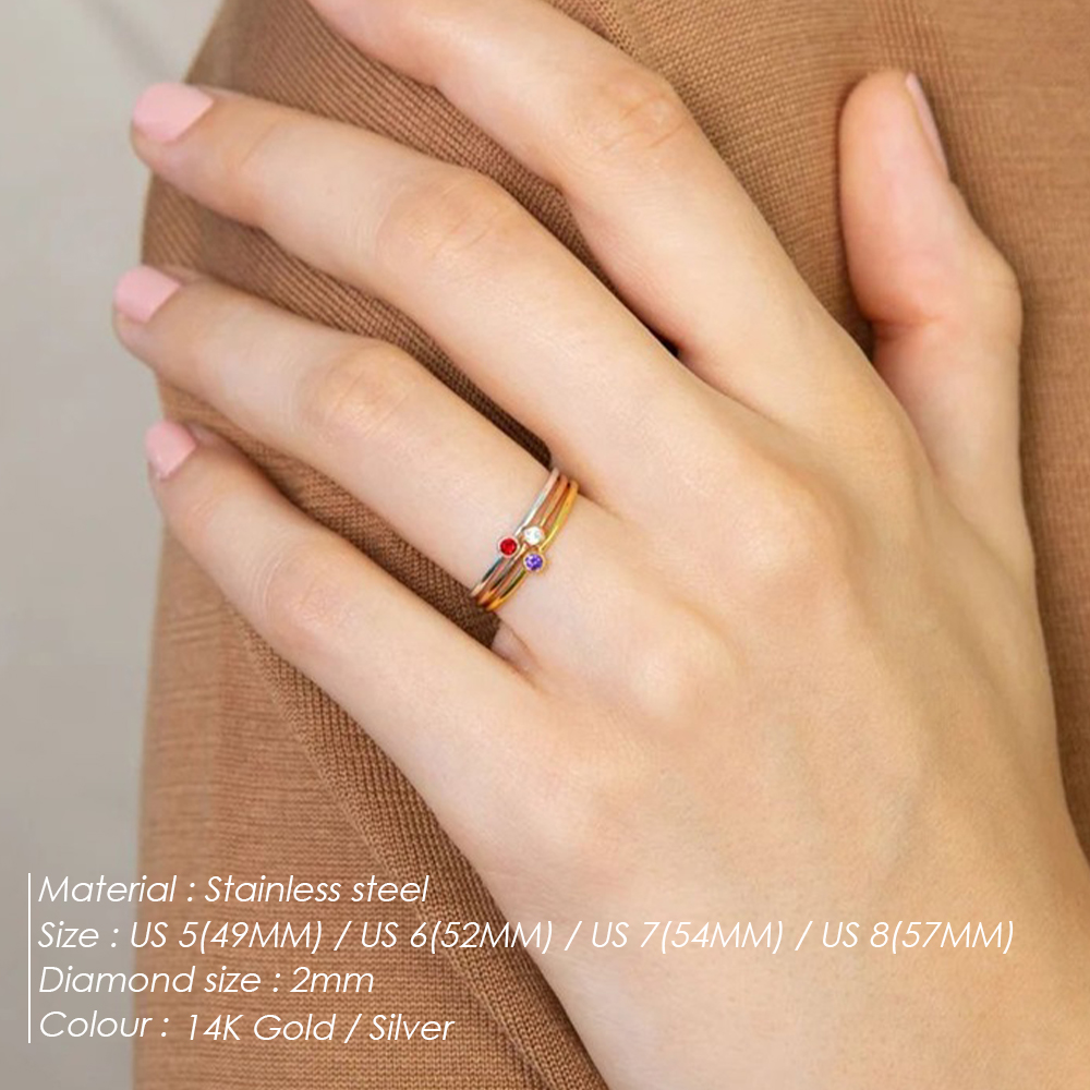 EManco Stainless Steel Birthst - Birthstone Ring Set recension och pris