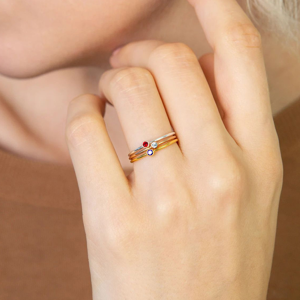 EManco Stainless Steel Birthst - Birthstone Ring Set recension och pris