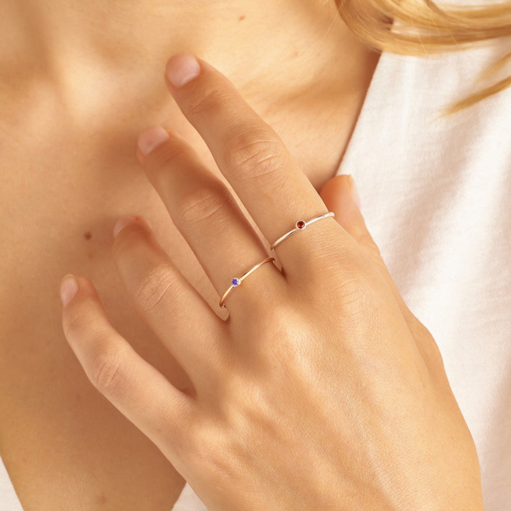 EManco Stainless Steel Birthst - Birthstone Ring Set recension och pris