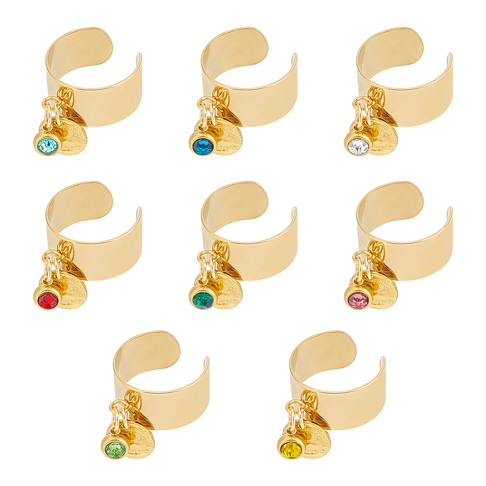 8Pcs 8 Color Birthstone Rhines - Birthstone Ring Set recension och pris