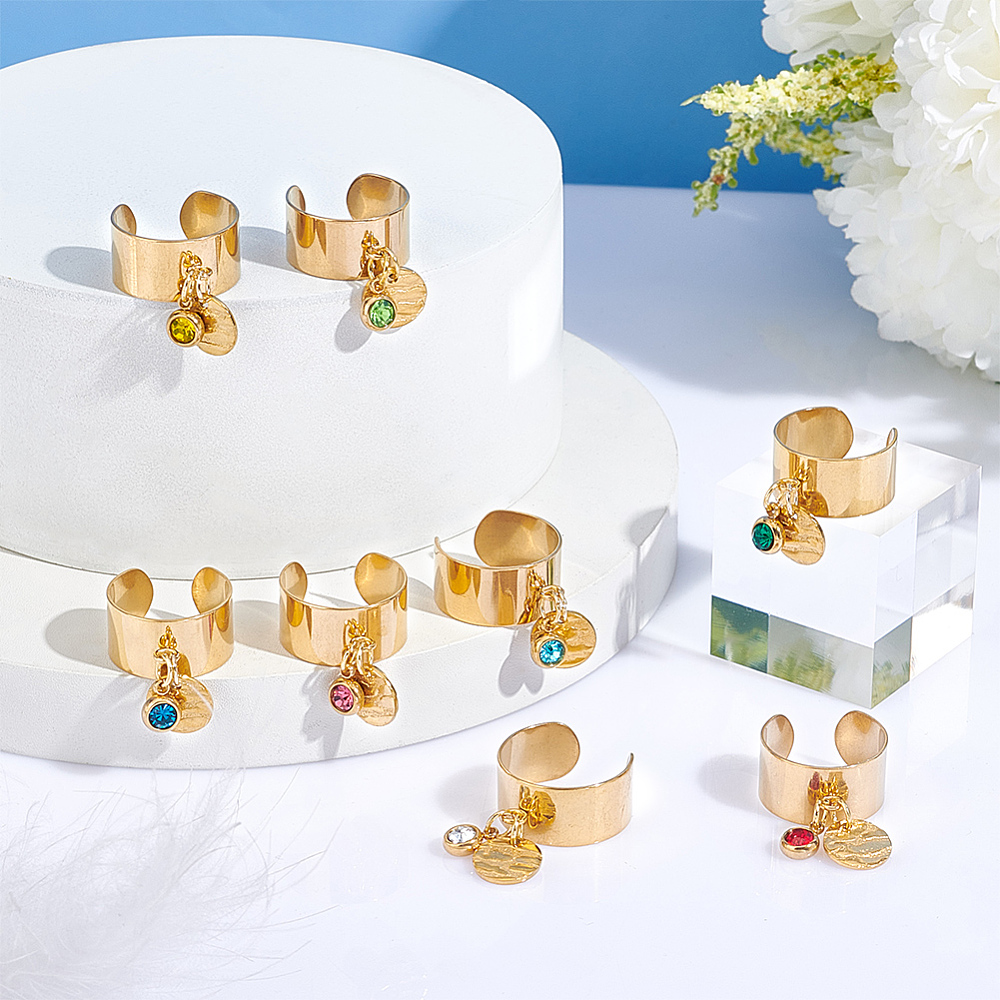 8Pcs 8 Color Birthstone Rhines - Birthstone Ring Set recension och pris