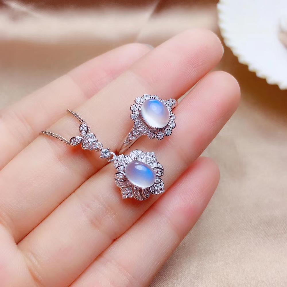 new style natural moonstone ri - Birthstone Ring Set recension och pris