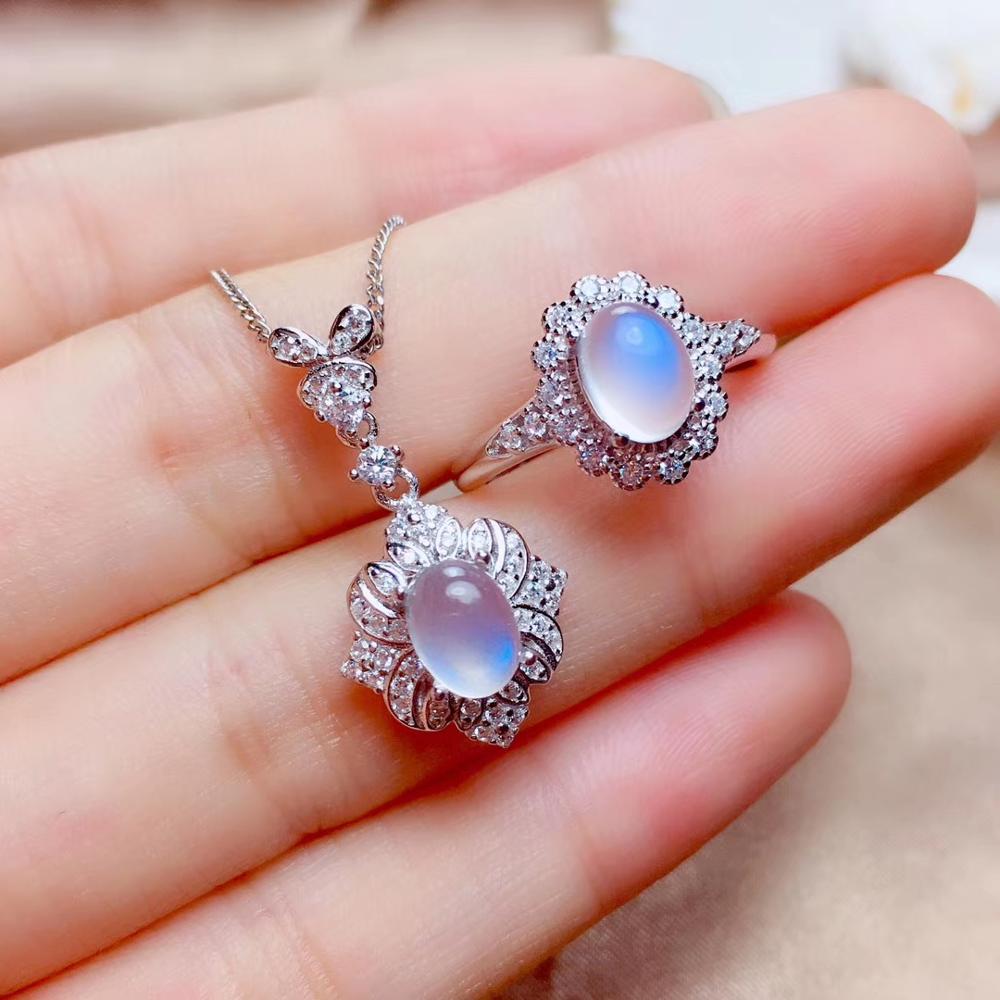new style natural moonstone ri - Birthstone Ring Set recension och pris
