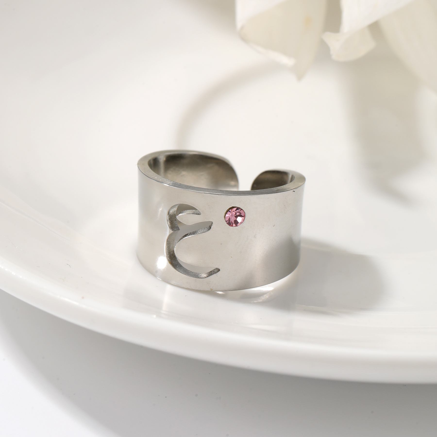 Arabic Initial Ring Personaliz - Birthstone Ring Set recension och pris