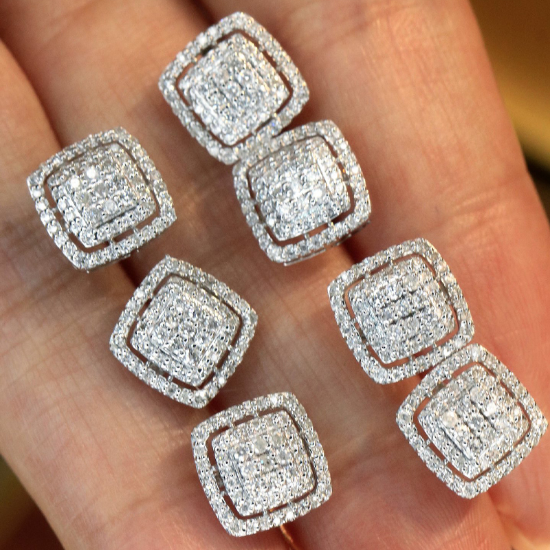 Aazuo Luxury life Jewely 18K W - Diamond Stud Earrings recension och pris