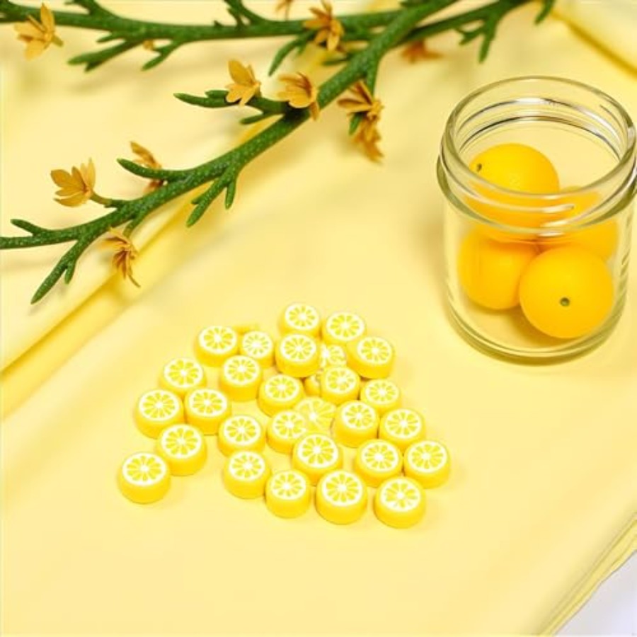 200Pcs Yellow Lemon Polymer Cl - Jewelry & Watches Vitopoulos Reviews recension och pris