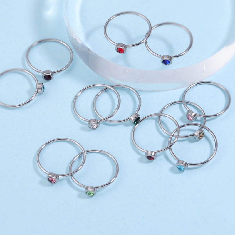 Stainless Steel Birthstone Rin - Birthstone Ring Set recension och pris