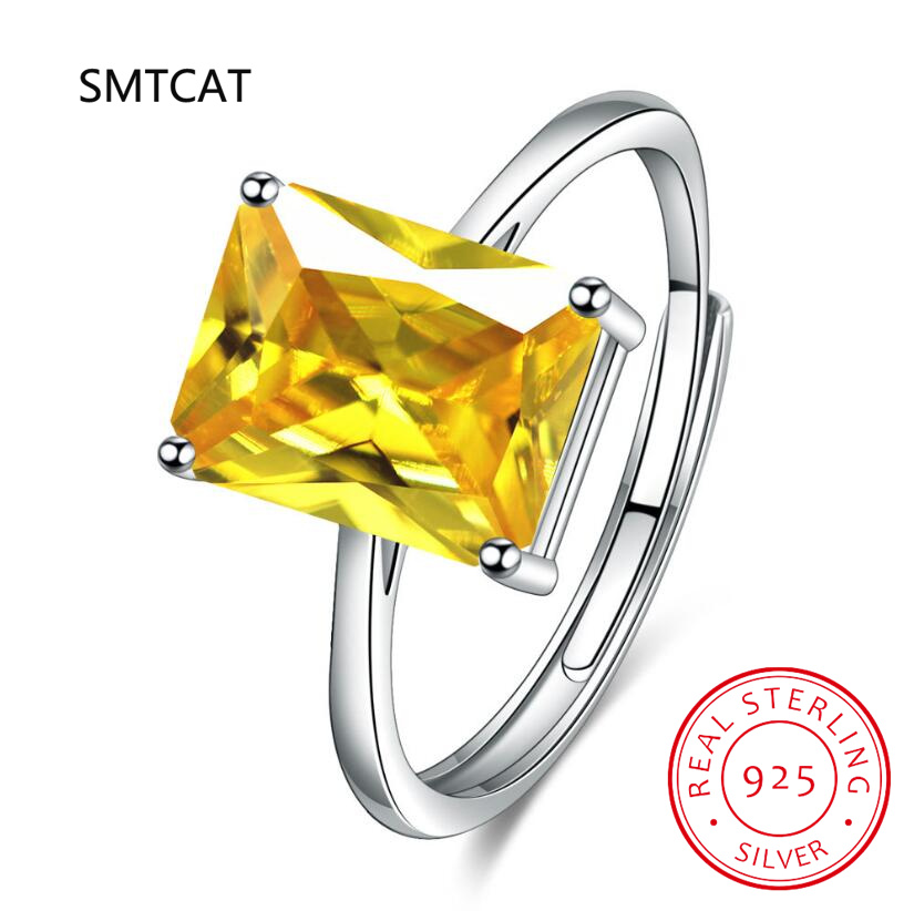 Emerald Cut Natural Citrine 92 - Birthstone Ring Set recension och pris