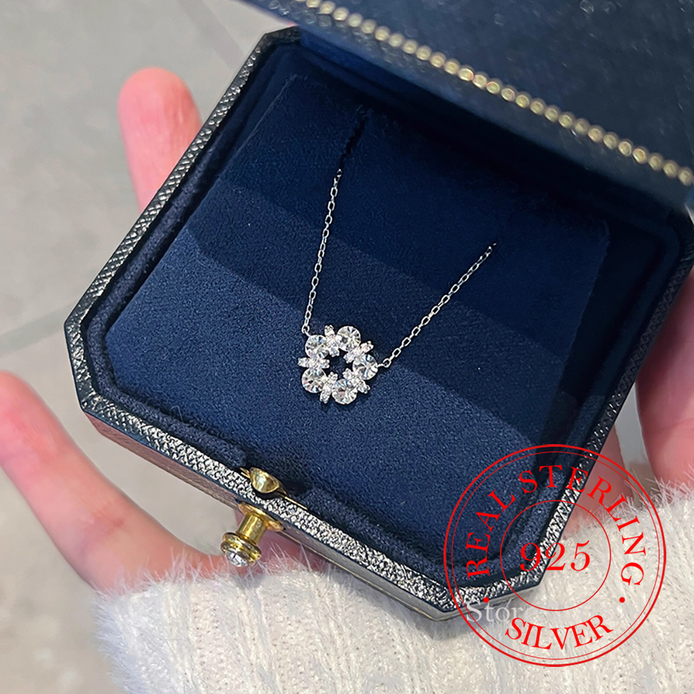 925 Sterling Silver Exquisite  - Crystal Choker Necklace recension och pris