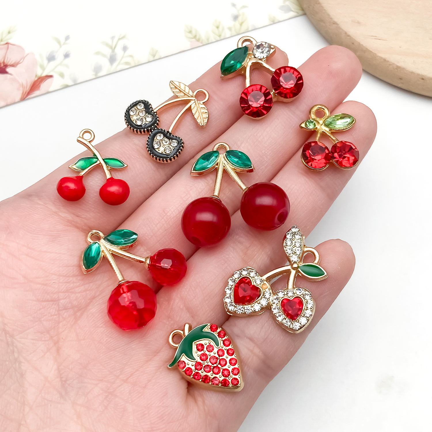10/20//30pcs Sweet Cherry & St - Diamond Stud Earrings recension och pris