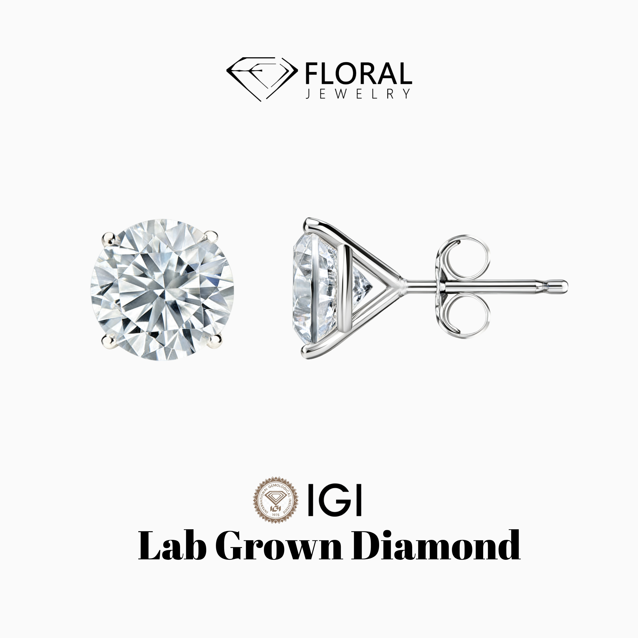 Cvd Lab Diamond 14k 18k Gold P - Diamond Stud Earrings recension och pris