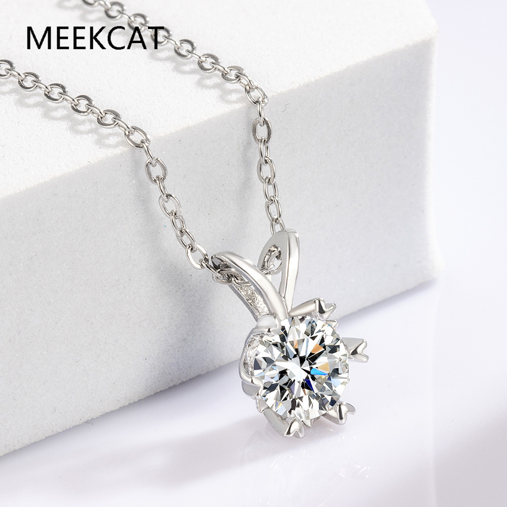 Moissanite Halo Necklace for W - Crystal Choker Necklace recension och pris