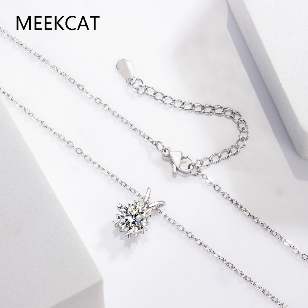 Moissanite Halo Necklace for W - Crystal Choker Necklace recension och pris