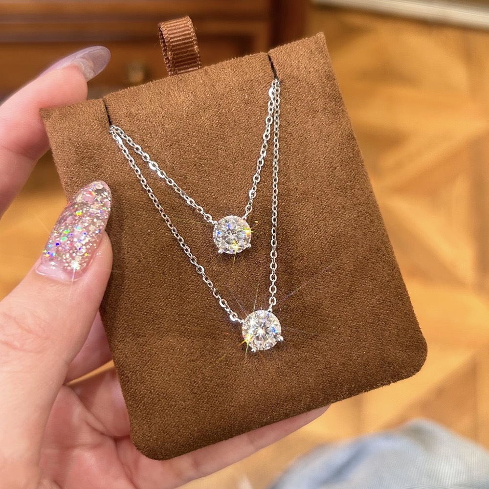 Mini 5mm/4mm D Moissanite 925  - Crystal Choker Necklace recension och pris