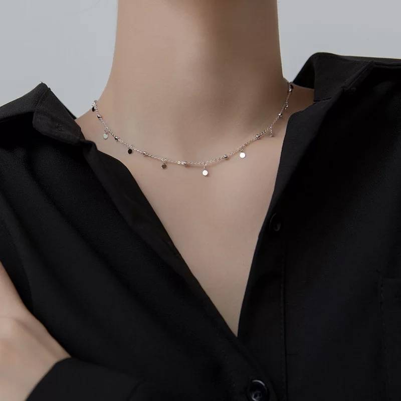 925 Sterling Silver Delicate J - Crystal Choker Necklace recension och pris
