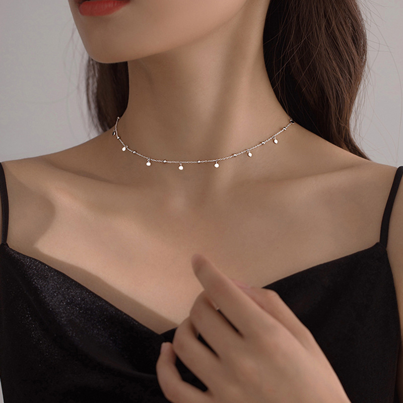 925 Sterling Silver Delicate J - Crystal Choker Necklace recension och pris