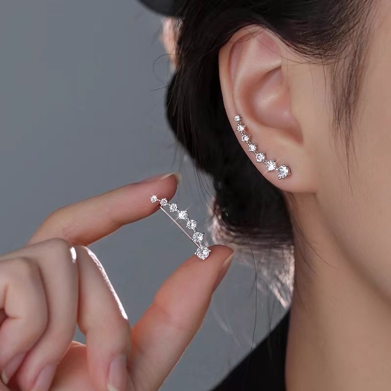 Super Sparkling Zircon Row Stu - Diamond Stud Earrings recension och pris