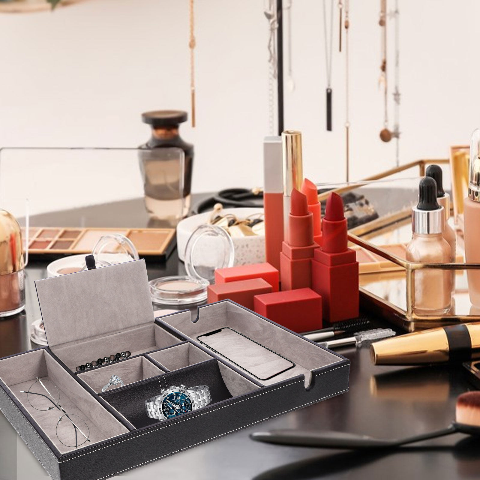 Multi-Grid Jewelry Storage Cas - Jewelry Watches & Accessories recension och pris