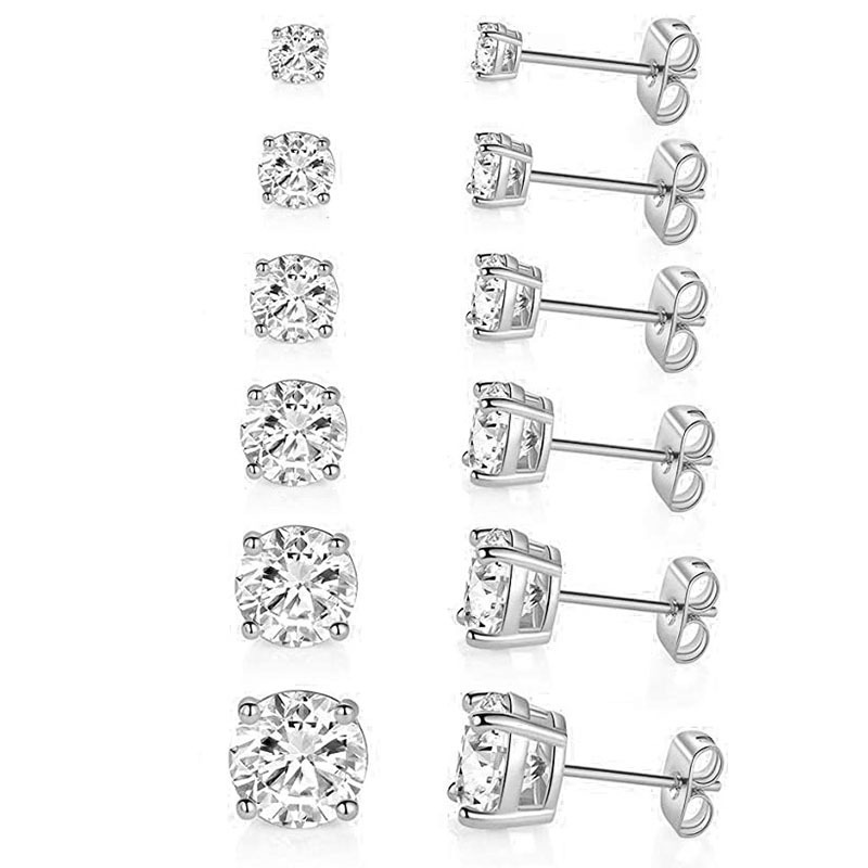 Fashion Four-Prong Round Zirco - Diamond Stud Earrings recension och pris