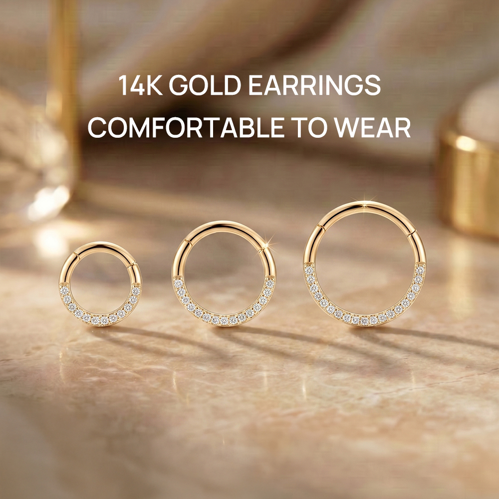 AIDE 14K Solid Gold Multi size - Diamond Stud Earrings recension och pris