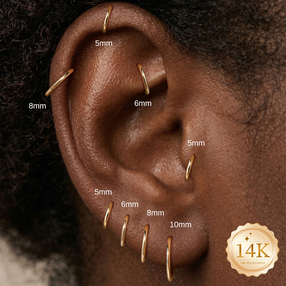 AIDE 14K Solid Gold Multi size - Diamond Stud Earrings recension och pris