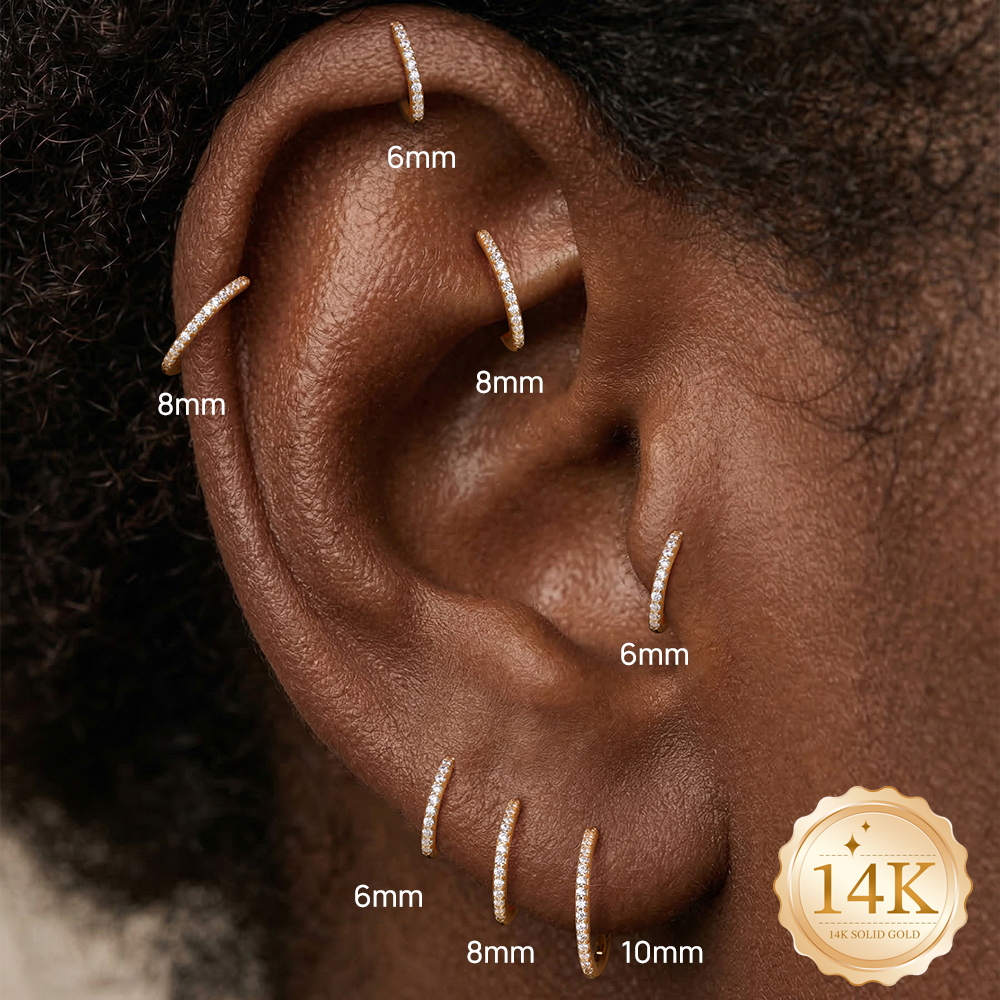 AIDE 14K Solid Gold Multi size - Diamond Stud Earrings recension och pris