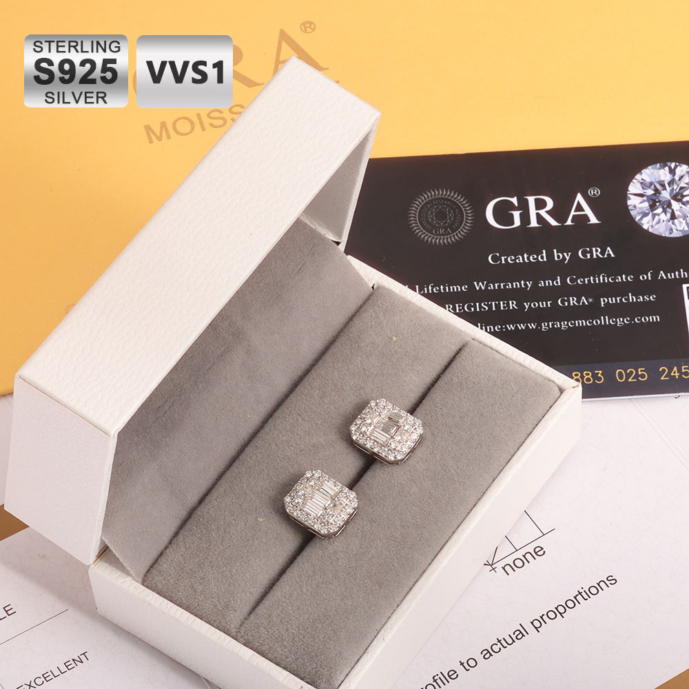 ICEBLING GRA VVS Rectangular E - Diamond Stud Earrings recension och pris