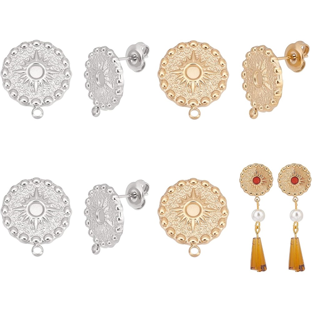 4 Pairs 2 Colors Sun Stud Earr - Diamond Stud Earrings recension och pris