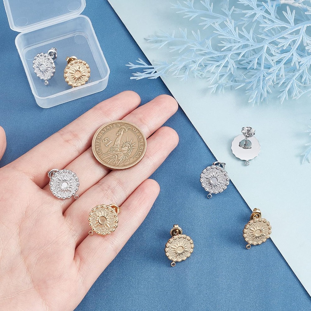 4 Pairs 2 Colors Sun Stud Earr - Diamond Stud Earrings recension och pris