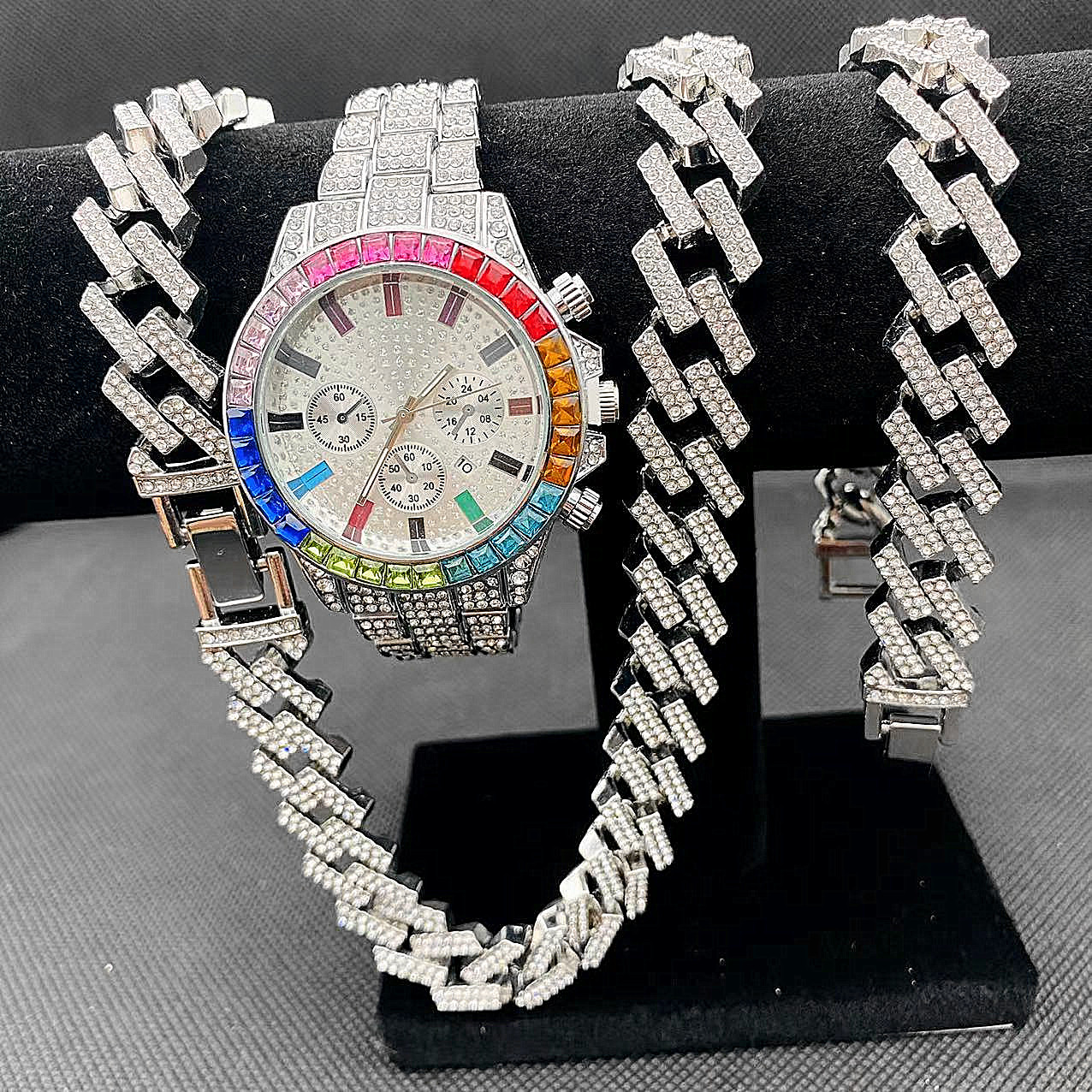 3PCS Hip Hop Mens Women Jewelr - Best Jewelry Watches For Women recension och pris