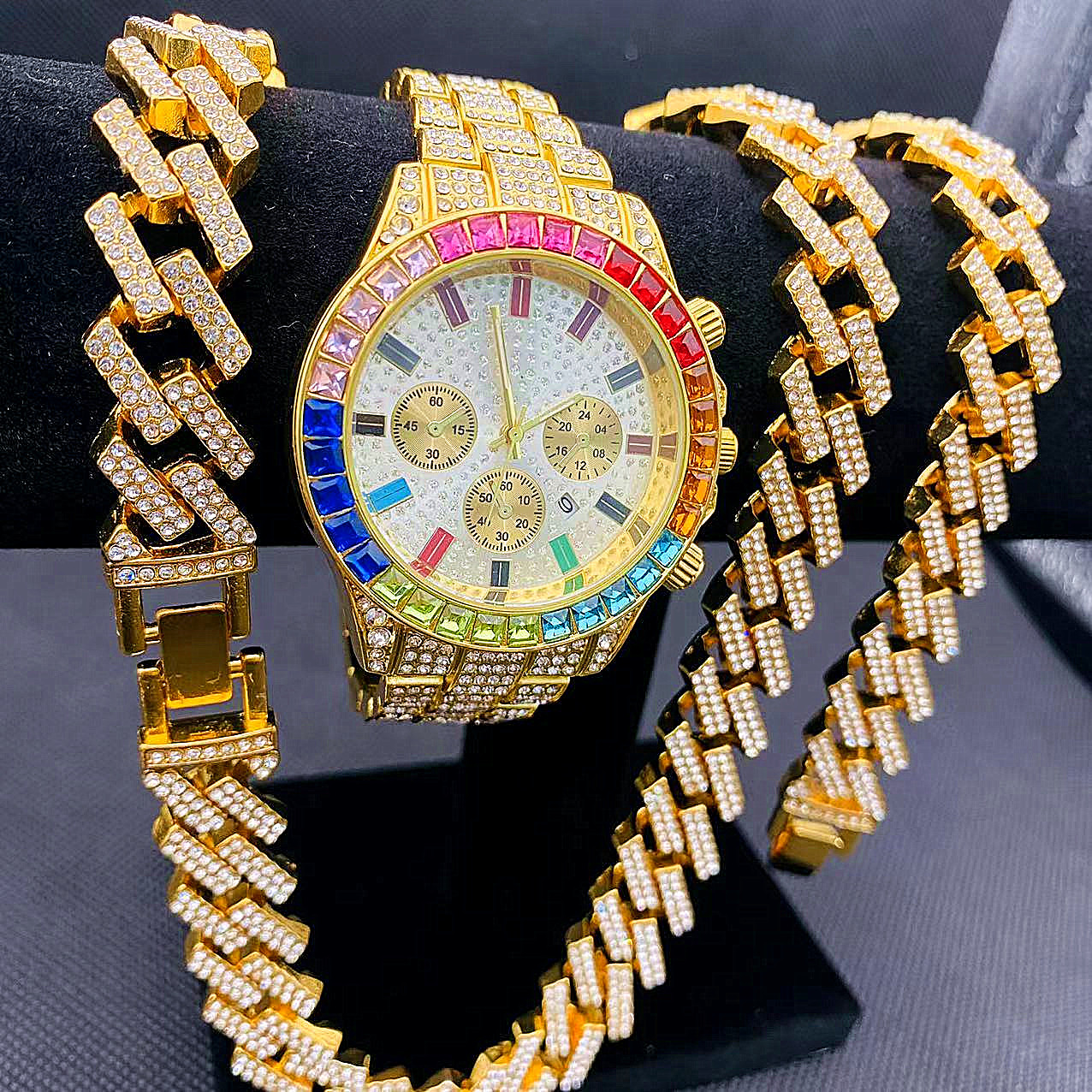 3PCS Hip Hop Mens Women Jewelr - Best Jewelry Watches For Women recension och pris