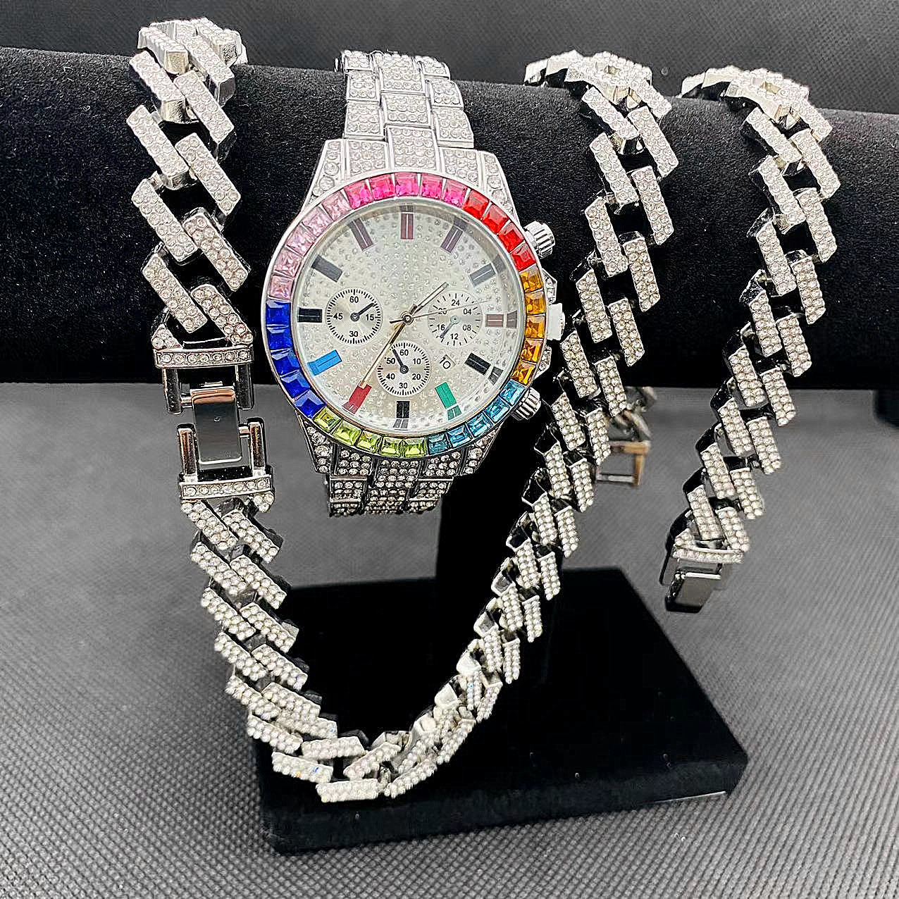 3PCS Hip Hop Mens Women Jewelr - Best Jewelry Watches For Women recension och pris