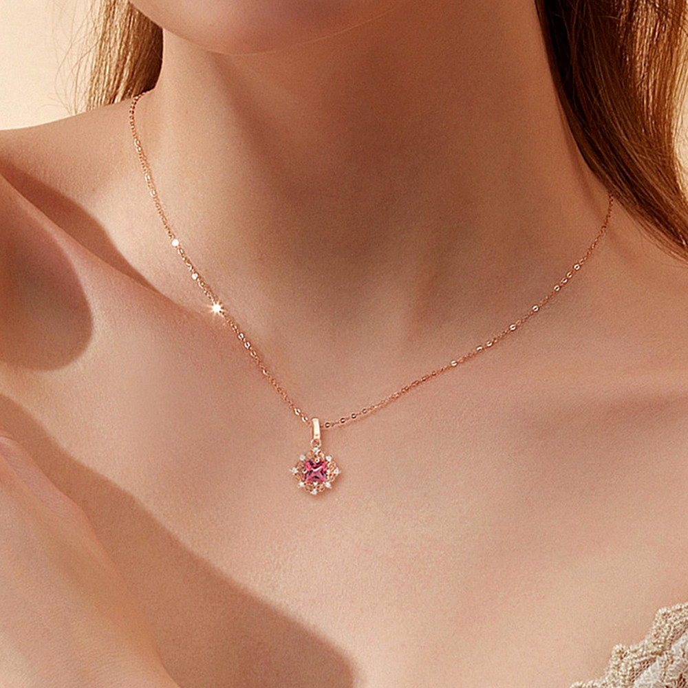 Vintage carving small Ruby gem - Crystal Choker Necklace recension och pris