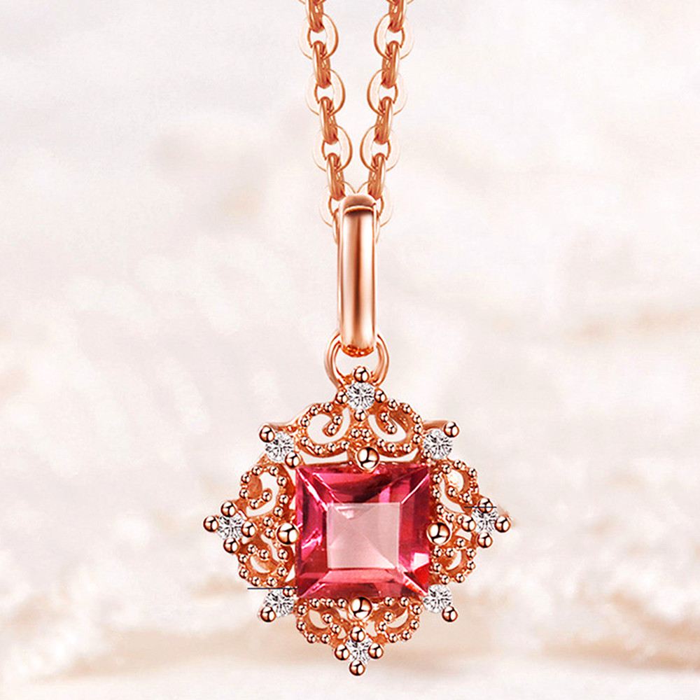 Vintage carving small Ruby gem - Crystal Choker Necklace recension och pris
