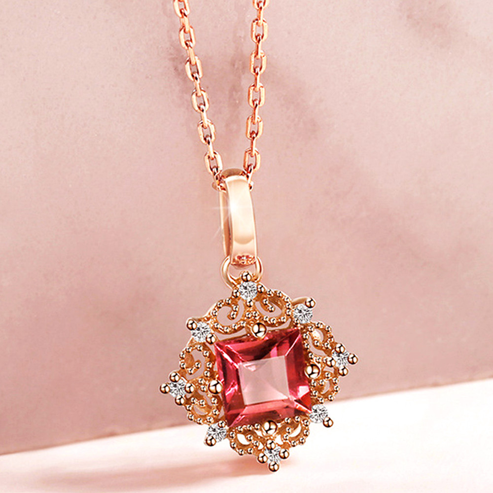 Vintage carving small Ruby gem - Crystal Choker Necklace recension och pris