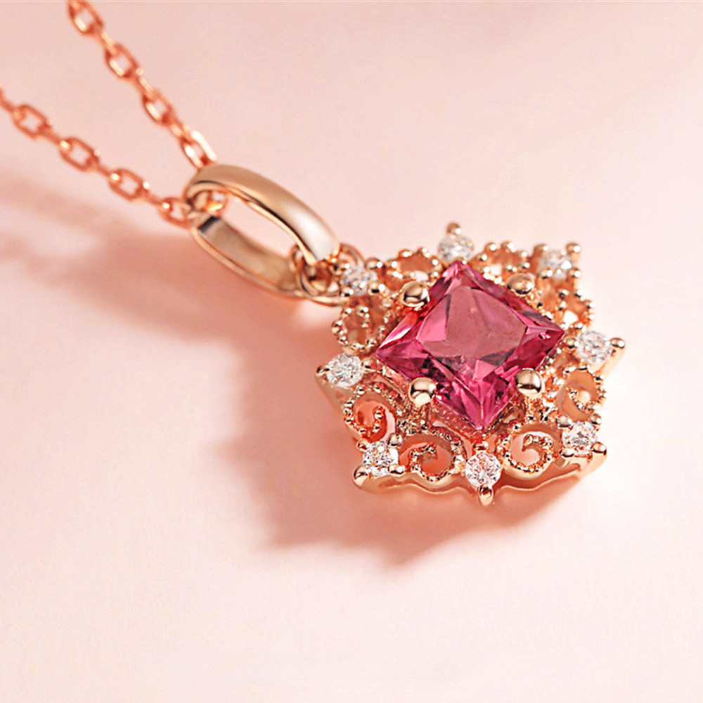 Vintage carving small Ruby gem - Crystal Choker Necklace recension och pris