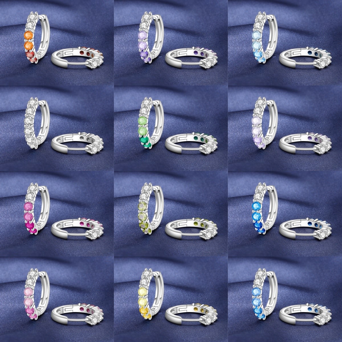 MISEFF S925 Sterling Silver Ea - Birthstone Ring Set recension och pris